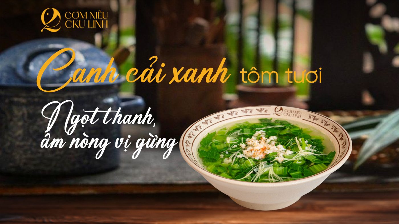 canh cải xanh tôm tươi