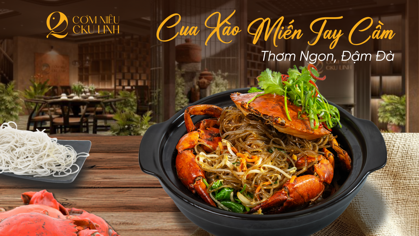 Cua xào miến tay cầm